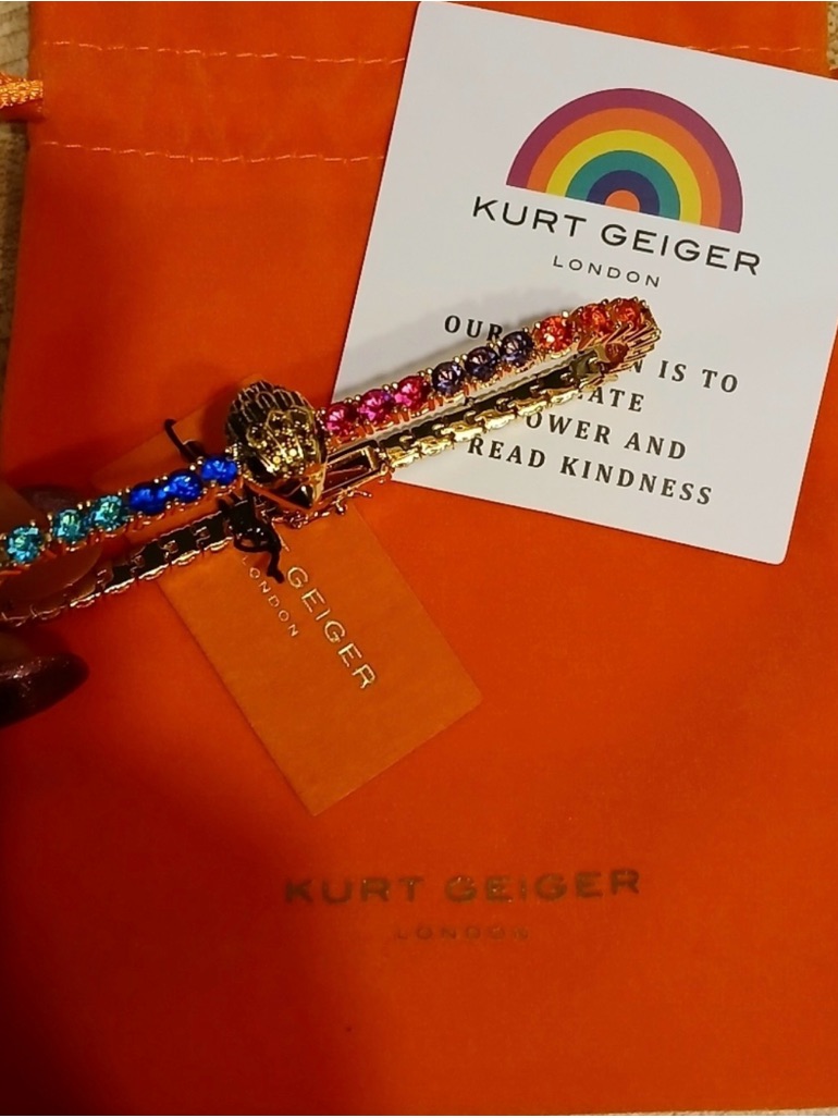 Kurt Geiger Gold Rainbow Crystal Braclet 165$